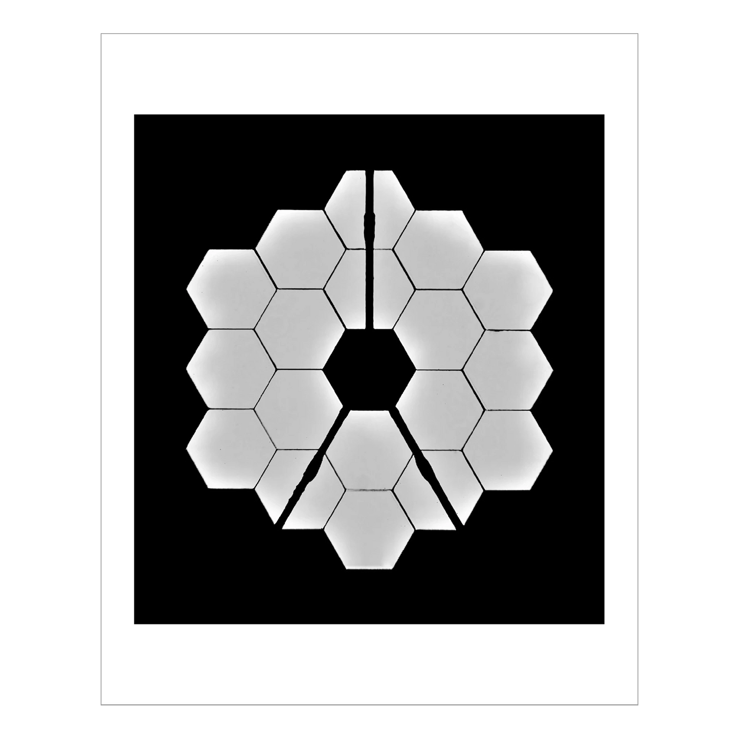 Post alignment, Webb takes a selfie, photographing its own primary mirror, comprised of 18 hexagonal segments.