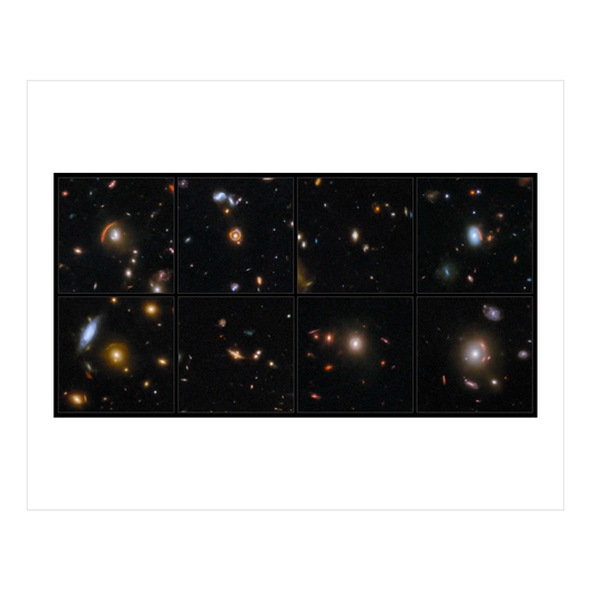 Cosmic Lenses - Eight Galaxies Warped by Gravity